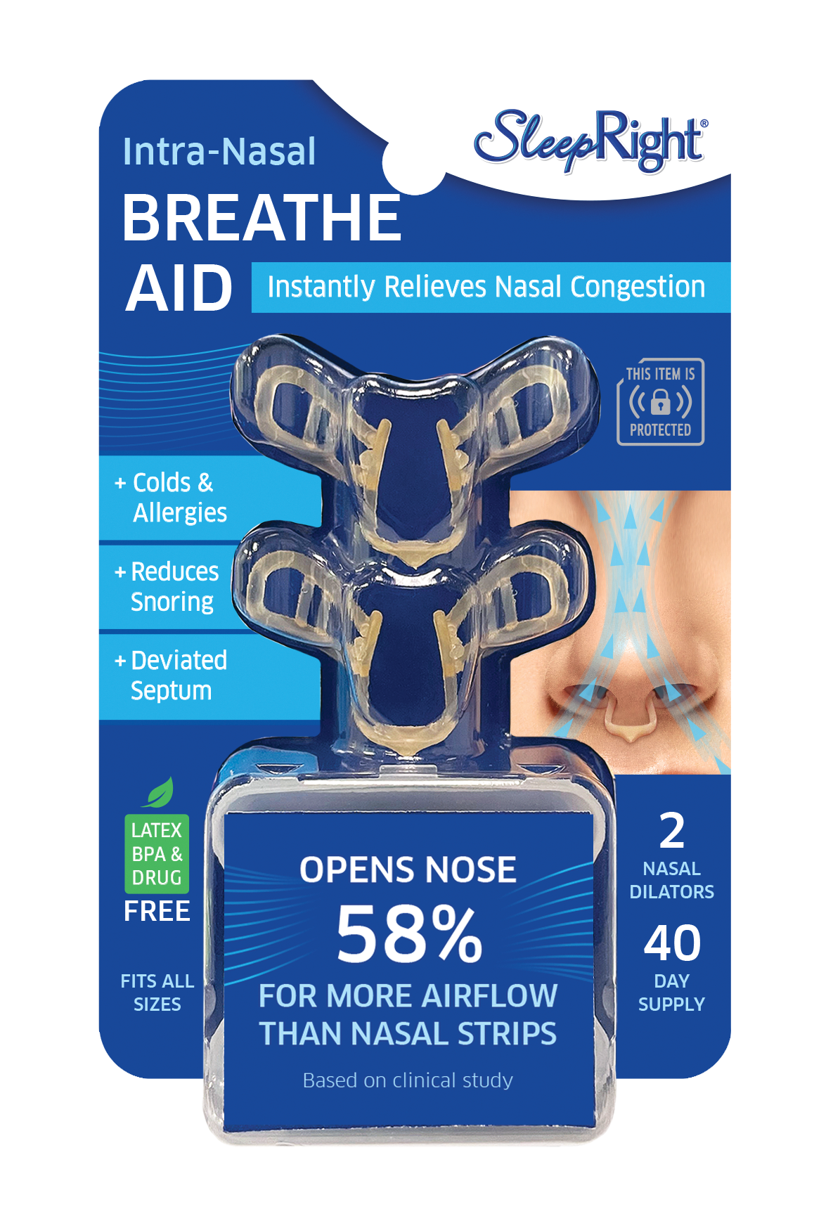 Adhesivos dilatadores nasales Breathe Better Breath 100