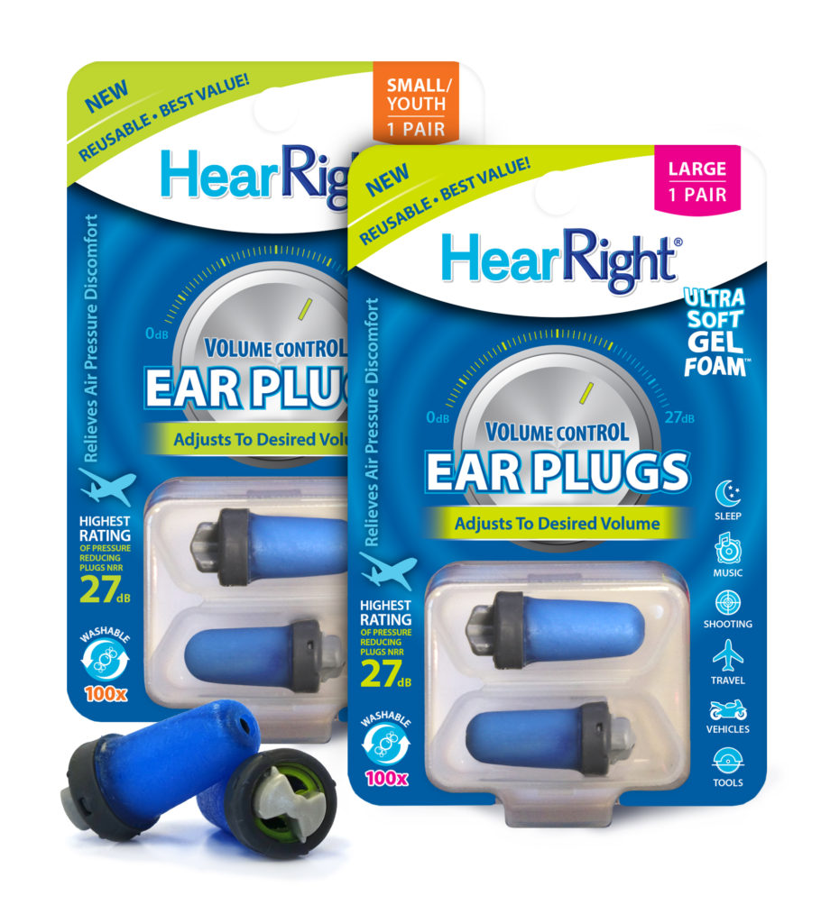 Two packs of HearRight Volume Control Ear Plugs