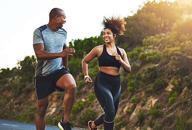 Man and woman on morning jog