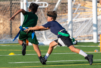 Kids playing flag football