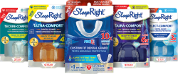 Five SleepRight mouth dental guards